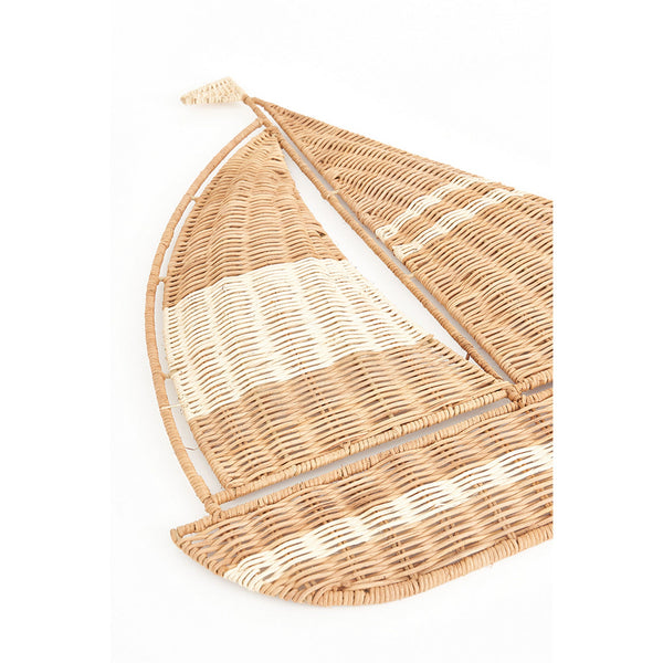 Rattan Sailboat Wall Decoration
