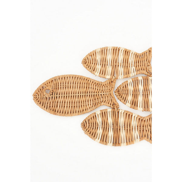 Rattan Shoal of Fish Wall Decoration