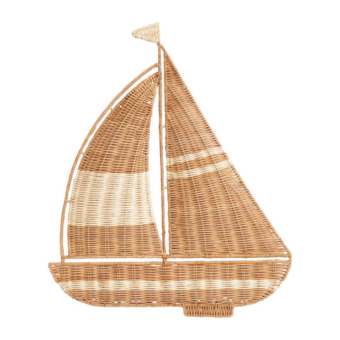 Rattan Sailboat Wall Decoration