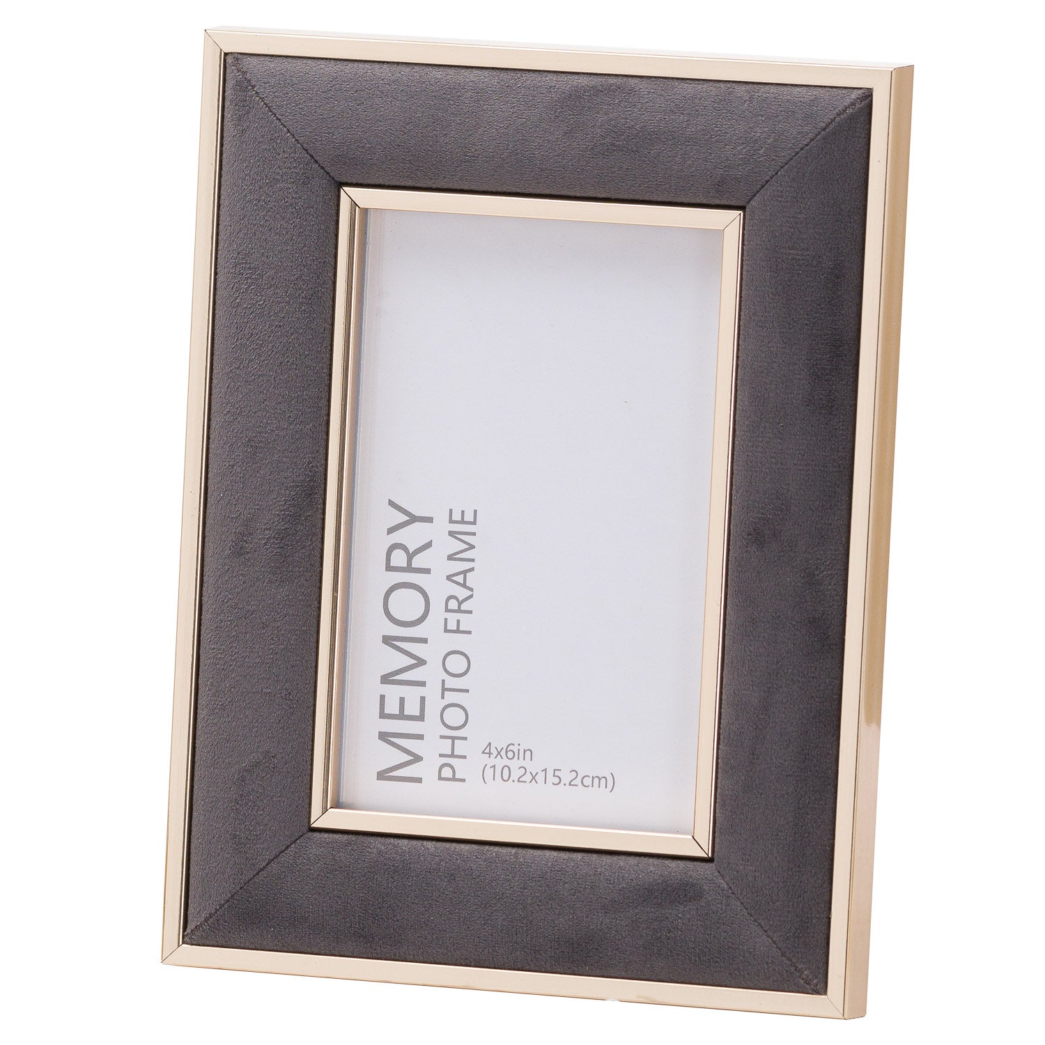 Grey Velvet With Gold 4X6 Frame