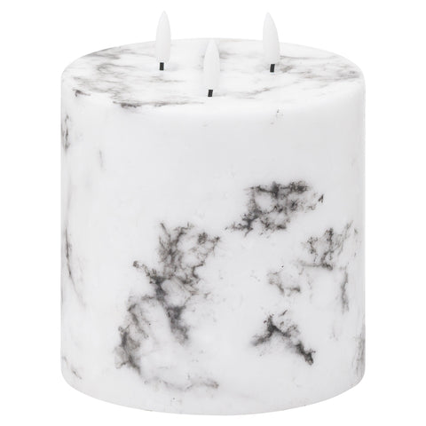 Luxe Collection Natural Glow 6x6 Marble Effect LED Candle