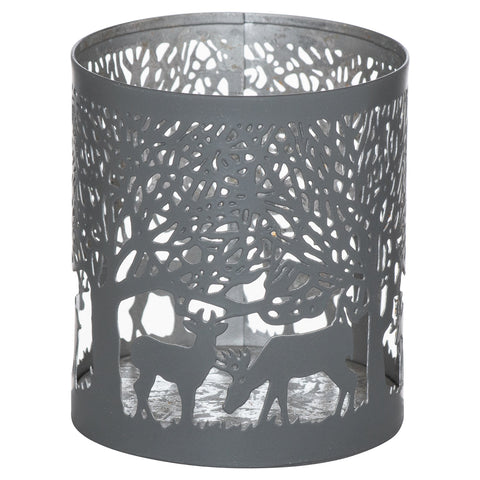 Small Silver And Grey Glowray Stag In Forest Lantern
