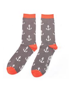 Socks - Men's - Anchors - Grey