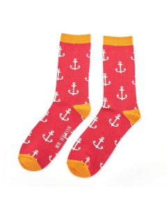 Socks - Men's - Anchors - Red