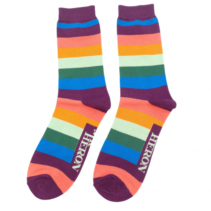 Socks - Men's - Rainbow Stripes - Pupple